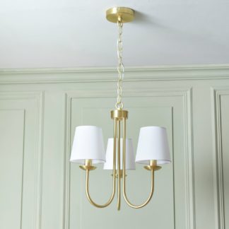 An Image of Shore Light Didcot Metal 3 Light Pendant Light - Gold