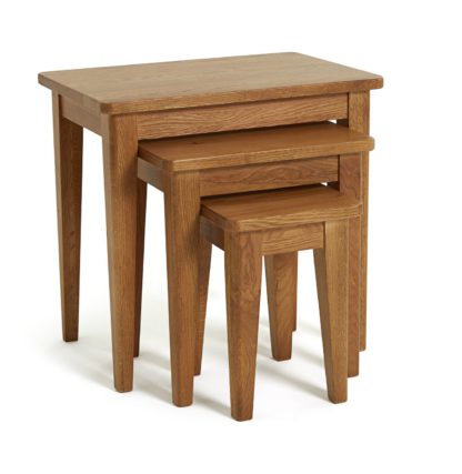 An Image of Habitat Nest of 3 Tables - Dark Wood