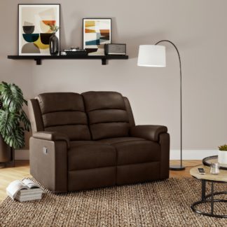 An Image of Taylor Faux Suede Manual Recliner 2 Seater Sofa, Pinecone Pinecone