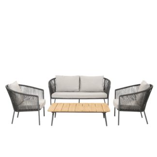 An Image of Reims Grey Garden Lounge Set Grey