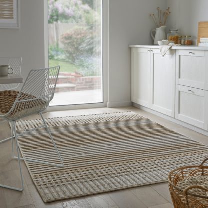 An Image of Fletcher Stripe Washable Rug Fletcher Stripe Natural