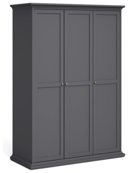 7c0f4b75dab6e22c98b4872c15286b223222eaff964d115b1a769019d13e61ff.jpg An Image of Tvilum Paris 3 Door Wardrobe - White
