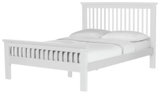 An Image of Argos Home Aubrey Kingsize Wooden Bed Frame - White