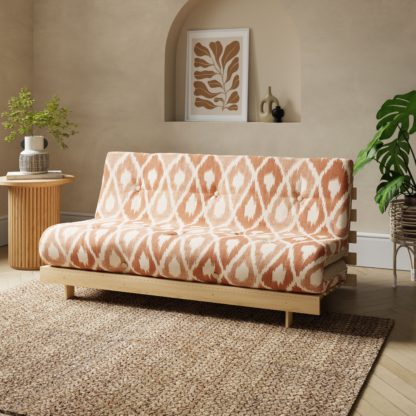 An Image of Mito Double Ikat Futon Butterscotch (Yellow)