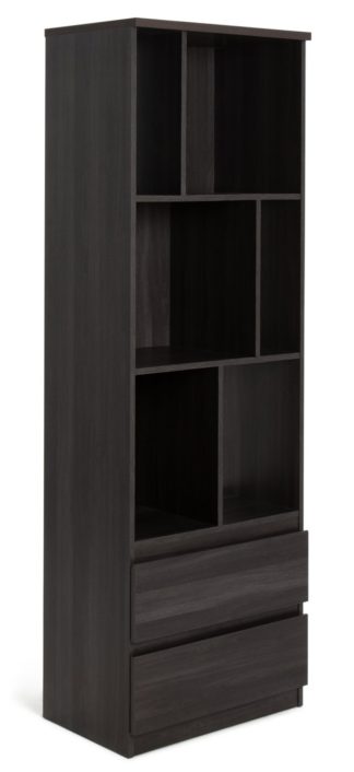 An Image of Habitat Jenson Wood Effect Bookcase - Black Brown