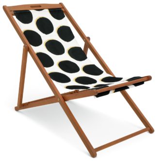 An Image of Habitat Folding Wooden Garden Deck Chair - White