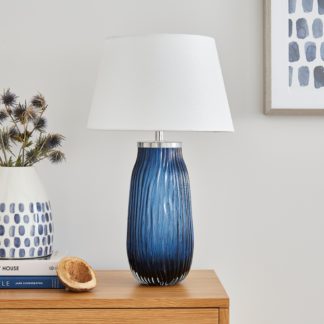 An Image of Ripple Glass Table Lamp Blue