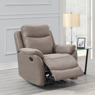 An Image of Evan Faux Suede Manual Recliner Armchair Beige