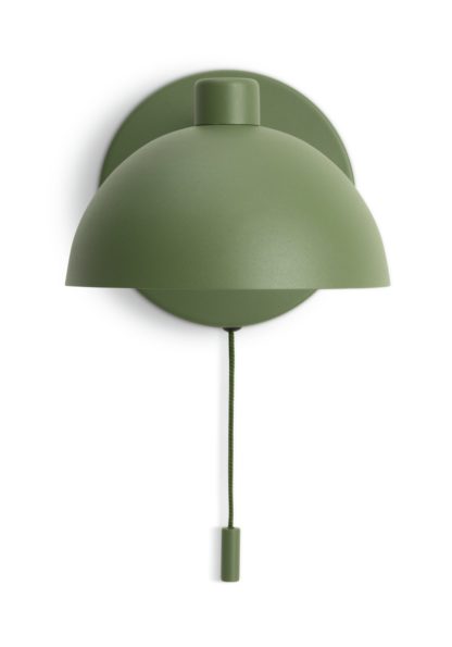 8684c386f0ab77c6d004590c9776a080c357a1a9dcf0dc1431bd2a6a01151eb1.jpg An Image of Habitat Mushroom Steel Wall Light - Green