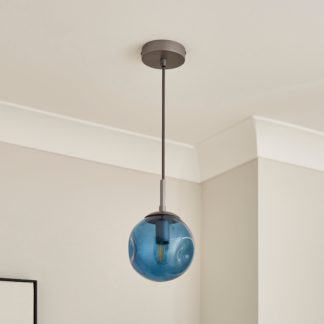 An Image of Alexis Glass Adjustable Ceiling Light Blue