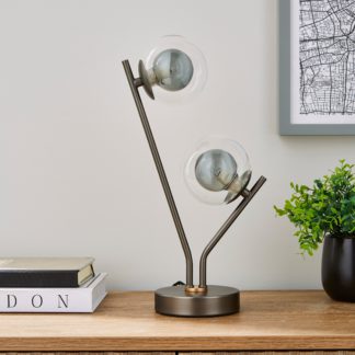 An Image of Molecular Industrial Metal Decorative Table Lamp Clear