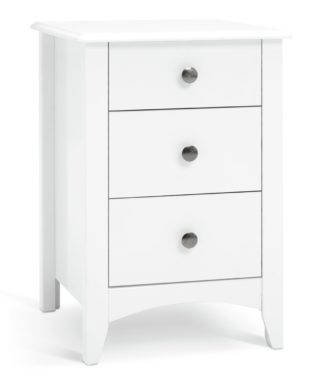 An Image of Habitat Minato 3 Drawer Bedside Table - White