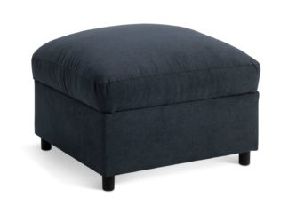 An Image of Habitat Holme Fabric Footstool - Anthracite