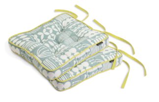 An Image of Habitat Block Floral Pack of 2 Seat Cushions - Multicoloured