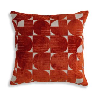 An Image of Habitat Jaquard Effect Cushion - Orange - 43x43cm