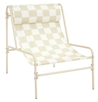 An Image of Habitat Teka Metal Garden Chair - Cream & White