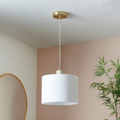 An Image of Shore Light Jaida Metal Pendant Light - White