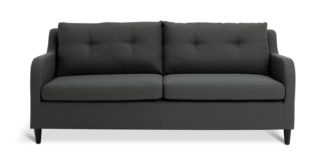 An Image of Habitat Dylan Fabric 3 Seater Sofa - Charcoal