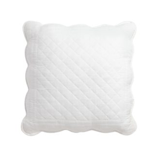 An Image of Argos Home Scallop Country Bed Cushion - White - 50x50cm