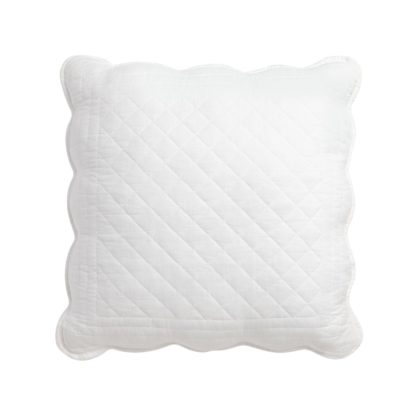 An Image of Argos Home Scallop Country Bed Cushion - White - 50x50cm