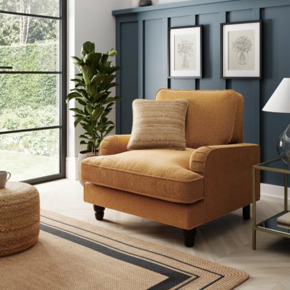 An Image of Beatrice Tonal Chenille Armchair Tonal Chenille Honey