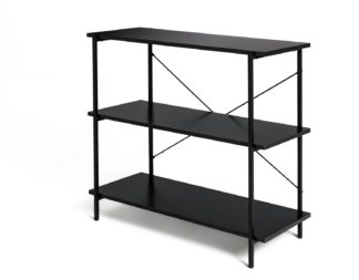 An Image of Habitat Huckley 3 Tier Steel Shelving Unit- Black