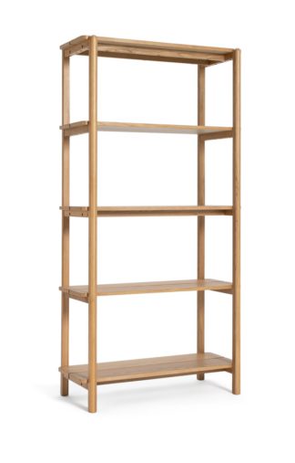 An Image of Habitat Nel Deep Oak Veneer Bookcase - Oak