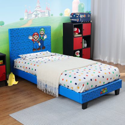 9b791087fac20faee319ccf173bc8387627435e317d59254a543b354879bb6e1.jpg An Image of X Rocker Super Mario Bros Gaming Bed Blue