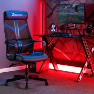 An Image of X Rocker Helix Mesh Office Gaming Chair Blue