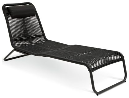 An Image of Habitat Delfina Metal Sun Lounger - Black