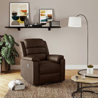 An Image of Taylor Faux Suede Manual Recliner Armchair Pinecone