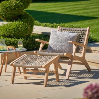 An Image of Sesto Garden Chair and Footstool Set Taupe