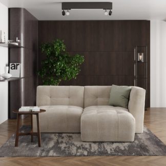An Image of Modular Squish Natural Tonal Chenille Right Hand Facing Small Chaise Sofa Tonal Chenille Natural