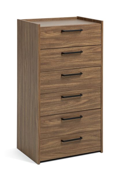 An Image of Habitat Oldham 6 Drawer Chest - Walnut