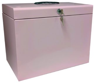 An Image of Cathedral Foolscap Metal File Box - Pink