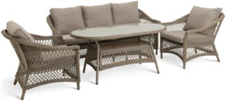 An Image of Habitat Palermo 5 Seater Rattan Effect Garden Sofa Set