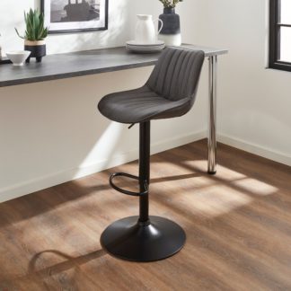 An Image of Zion Microsuede Bar Stool Grey