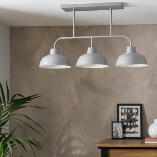 An Image of Habitat Benson Steel 3 Light Bar Pendant Light - Grey