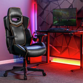 An Image of X Rocker Drogon Ergonomic Office Gaming Chair - Black & Gold