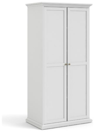 An Image of Tvilum Paris 2 Door Wardrobe - White