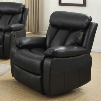 An Image of Merrion Faux Leather Manual Recliner Armchair Black