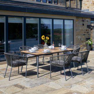 An Image of Reims Grey Garden Dining Set Grey