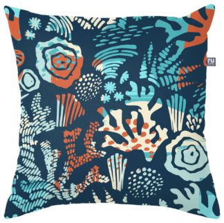 An Image of rucomfy Sea Breeze Indoor Outdoor Cushion - Blue