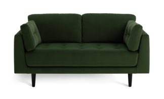 An Image of Habitat Kleo Fabric 2 Seater Sofa - Forest Green