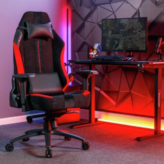 An Image of X Rocker Onyx Ergonomic Office Gaming Chair - Black & Red