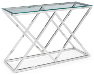 An Image of Julian Bowen Biarritz Console Table - Chrome