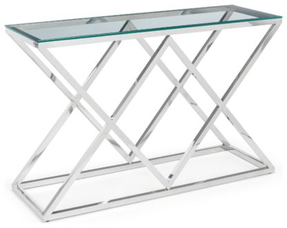 An Image of Julian Bowen Biarritz Console Table - Chrome