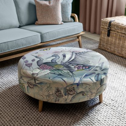 An Image of Petra Chamrosh Footstool Blue