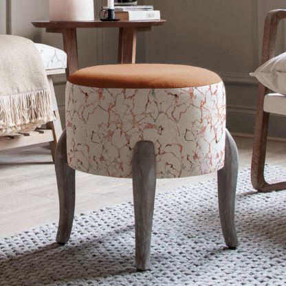 An Image of Finn Cararra Footstool Carrara Rosewater