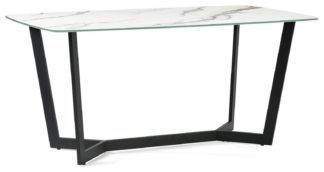 An Image of Julian Bowen Olympus Marble 4 Seater Dining Table - White